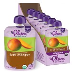 Plum Organics Just Mangos, 4+ Months - Organic Baby Food Pouches, 3.5 oz Pouch (Pack of 6)