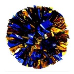 PUZINE 2pack 13 Cheerleading Pom Poms with New Handle for Team Spirit Sports Dance Cheering Kids Adults 100g (Blue with Gold)