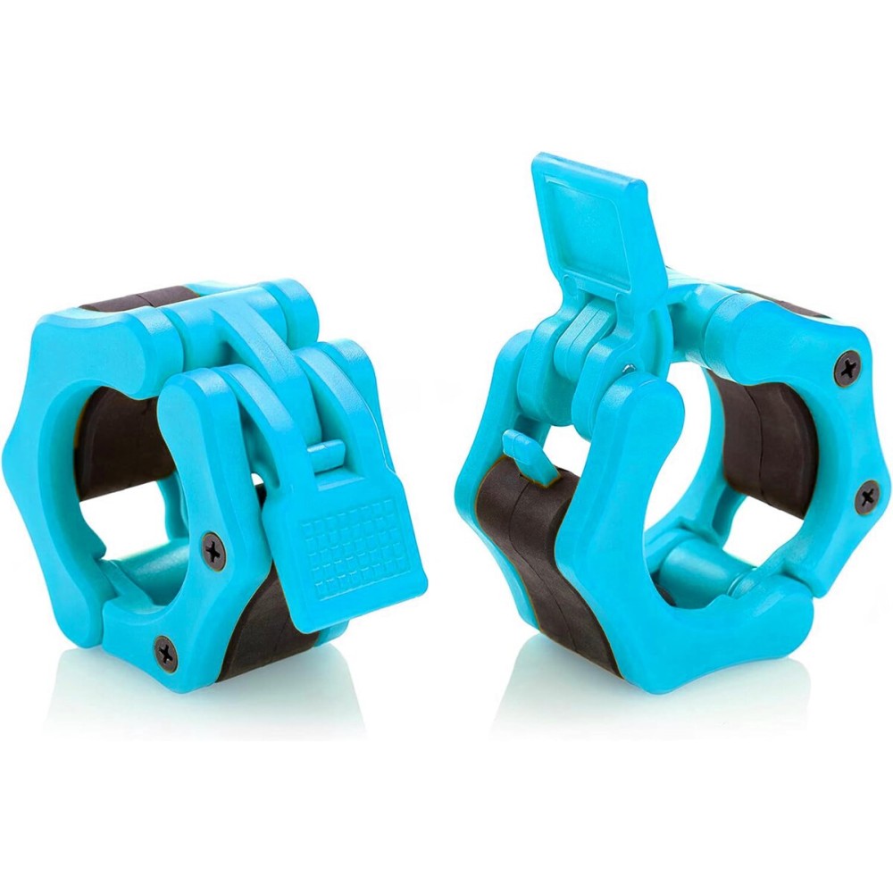 Greententljs Olympic Barbell Collars 2 Inch - Locking 2 Pro Weights Hex Bar Grip Plate Clips for Gym Squats Weighlifting/Deadlifts/Shrugs/Power Pulls Fitness Strength Training (1Pair, Sky-Blue)