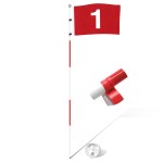 KINGTOP 6ft Golf Flagstick Basic, Portable Five-Section Design for Backyard Practice Putting Green, Driving Range Golf Pin Flag Hole Cup Set, Gift Idea, 1-Pack