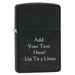 Zippo Lighter - Personalized Custom Message Engraved Windproof Classic Pocket Lighter Black Crackle