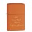 Zippo Lighter - Personalized Custom Message Engraved Windproof Classic Pocket Lighter Orange Matte