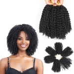 8 Inch Short Passion Twist Hair 6 Bundles Kinky Curly Crochet Hair for Black Women Curly Braiding Hair Crochet Braids Hair (6Bundles8 Inch, 1B)