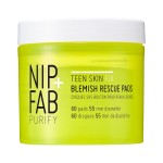 Nip + Fab Teen Skin Fix Zero Breakout Rescue Face Pads with Salicylic Acid, Witch Hazel and Antioxidant Wasabi Extract, BHA Facial Pad for Cleansing Pores Prevent Breakouts Blemishes, 60 Count