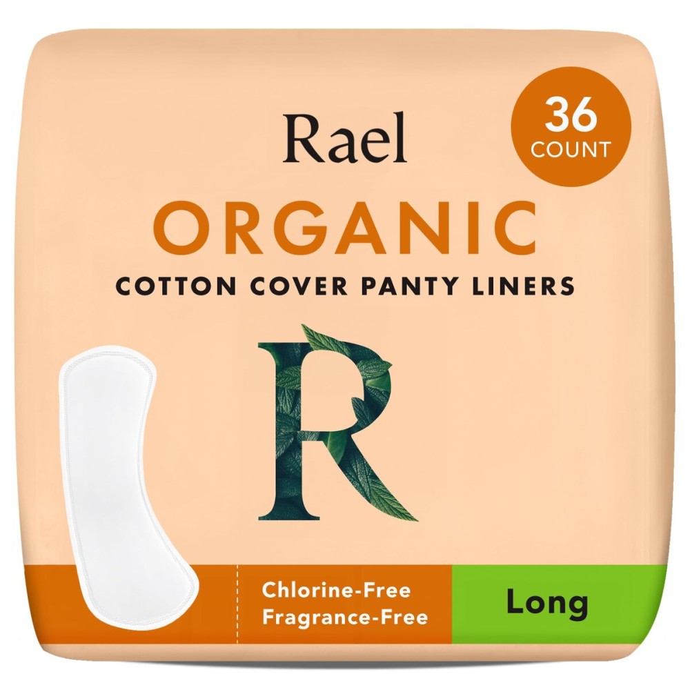 Rael Panty Liners for Women, Organic Cotton Cover - Long Pantiliners, Light Absorbency, Unscented, Chlorine Free (Long, 36 Count)