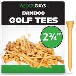Wedge Guys Bamboo Golf Tees 2-3/4 & 3-1/4 | 100,250,500 or 1000 pcs. | Extra Durable & Stronger Than Wood Tees | Biodegradable & Less Friction | PGA Professional Approved, Golf Tees Bulk Bag