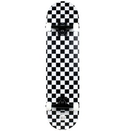 Krown Rookie Checker Skateboard, Black/White, 7.75