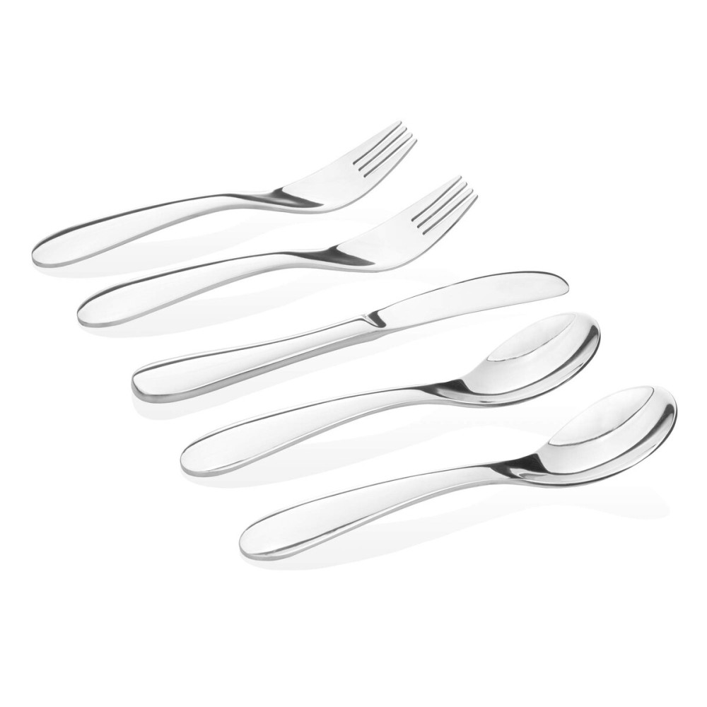 Kids Stainless Steel Utensil Set | Kiddobloom | Premium 304 (18/8) | 5-piece Set: 2 Spoons, 2 Forks, and 1 Butter Knife | Perfect Silverware for Montessori Toddlers and Children | by Kiddobloom