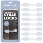 Child Safety Strap Locks (8 Pack) Baby Proof Cabinets, Drawers, Fridge, Toilet & Trash Cans - 3M Adhesive Childproof Locks - Jool Baby