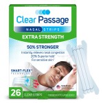 Clear Passage Nasal Strips Extra Strength, Clear, 26 ct | Works Instantly to Improve Sleep, Reduce Snoring, & Relieve Nasal Congestion Due to Colds & Allergies