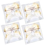 Efivs Arts 200pcs 5.5x5.5in Lovely Lace Bowknot Clear Biscuit Roasting Treat Present DIY Plastic Candy Individual Wrappers Self Adhesive OPP Cookie Bakery Decorating Favor Bags