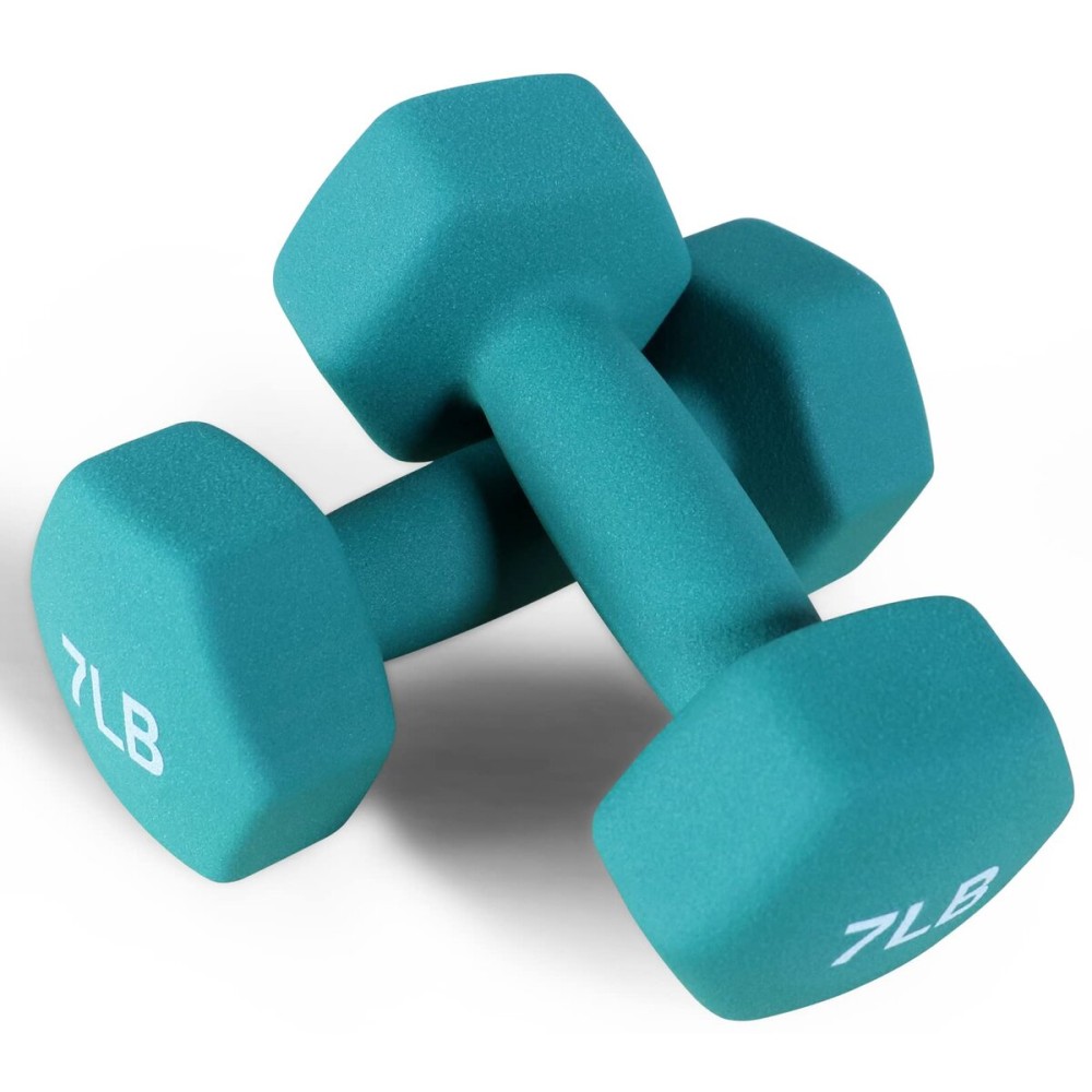 Fitvids Neoprene Dumbbell Hand Weights - Anti-Slip - (7-Pound, Pair) - (7-Pound, Pair)