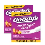 Goody\'s Extra Strength Headache Powder, Mixed Fruit Blast Flavor Dissolve Packs, 24 Individual Packets (2 Pack)