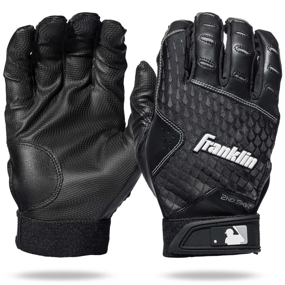 Franklin Sports 2nd-Skinz Batting Gloves Black/Black Youth XX-Small