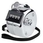 KTRIO Metal Handheld Tally Counter, 4-Digit Number Clicker Counter, Hand Mechanical Pitch Counters for Coaching, Knitting, People, Lap, Fishing, Golf and Row, 1 Pack