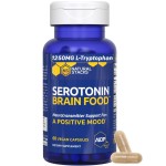 Serotonin Brain Food - 1250mg L-Tryptophan & 400mg Rhodiola Rosea Supplement - Mood Support Supplement for Stress Relief - Neurotransmitter Support with Magnesium Glycinate & Zinc - 60 Capsules