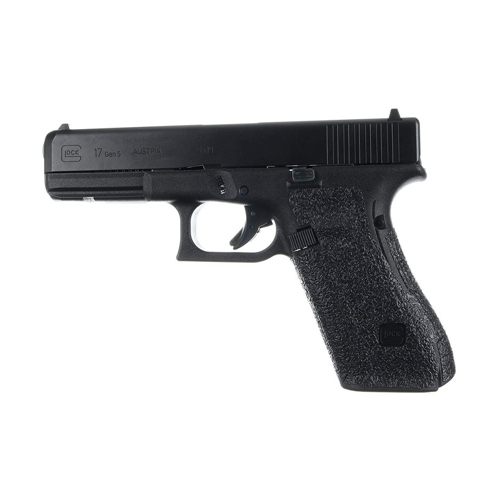 TALON Grips - Adhesive Grip for Glock 17, 17 MOS, 22, 25, 31, 34, 35, 37, 45, 74, 19X - Made in The USA - Easy Installation, Durable, Superior Traction - Gen 5 - Medium Backstrap, Rubber