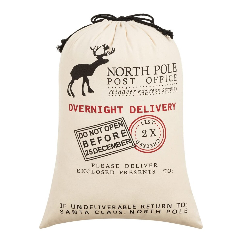 HBlife Canvas Santa Sack, 19.7 X 27.6 Inch Large Santa Bags for Gifts, Personalized Christmas Sacks for Presents with Drawstring, Style 4