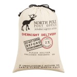 HBlife Canvas Santa Sack, 19.7 X 27.6 Inch Large Santa Bags for Gifts, Personalized Christmas Sacks for Presents with Drawstring, Style 4