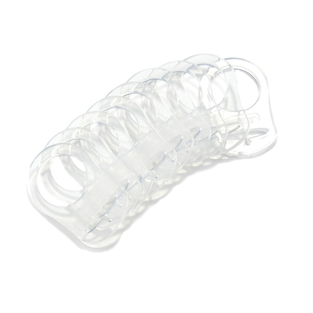 Sutoyuen 10 Clean Food Grade Transparent Silicone Adapter Rings Holder for Button Style Maam Dummy Baby Pacifier Soother Teething Ribbon Clip