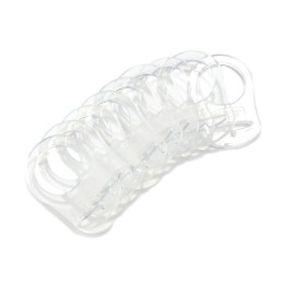 Sutoyuen 10 Clean Food Grade Transparent Silicone Adapter Rings Holder for Button Style Maam Dummy Baby Pacifier Soother Teething Ribbon Clip