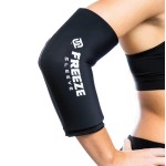 FreezeSleeve Ice and Heat Therapy Sleeve | Reusable Ice Pack Flexible Gel Compression Sleeve for Pain Relief and Recovery of Elbow Knee Ankle Leg Wrist Injuries | Black Small Medium