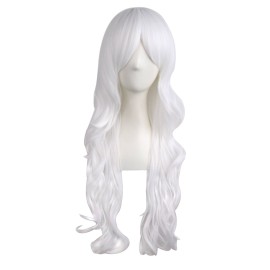 MapofBeauty 28/70cm Charming Women\'s Long Curly Full Hair Wig (White)