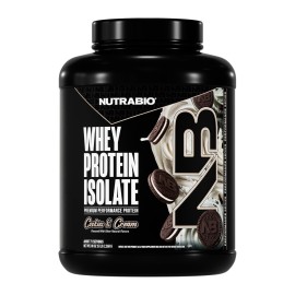 NutraBio 100% Whey Protein Isolate Protein Powder, 25g Protein with Complete Amino Acid Profile, Soy and Gluten Free, Low Carb and Low Calorie Whey Protein Powder, Cookies & Cream, 5 Lbs.