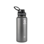 Takeya Originals 32 oz Vacuum Insulated Stainless Steel Water Bottle with Spout Lid, Graphite