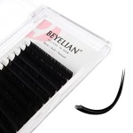 BEYELIAN Flat Eyelash Extension, Ellipse Lash Extensions 0.15/0.20 C/D Curl 7-15mm 16 Rows Matte Black Eyelash Extension Supplies Classic Lash Extensions Individual Eyelashes Salon Use