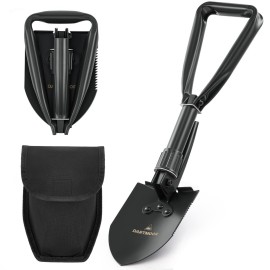 DARTMOOR Mini Folding Shovel High Carbon Steel, Portable Lightweight Outdoor Tactical Survival Foldable Mini Shovel, Entrenching Tool, Camping, Hiking, Digging, Backpacking, Car Emergency