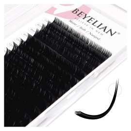 BEYELIAN Ellipse Flat Eyelash Extension, 16 Rows 0.20mm C Curl 7-15mm Mixed Length Lash Extension Matte Black Professional Eyelash Extension Supplies for Salon Use