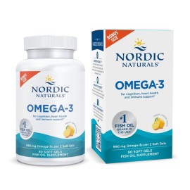 Nordic Naturals Omega-3, Lemon Flavor - 90 Soft Gels - 690 mg Omega-3 - Fish Oil - EPA & DHA - Immune Support, Brain & Heart Health, Optimal Wellness - Non-GMO - 45 Servings