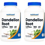 Nutricost Dandelion Root 525mg, 180 Capsules (2 Bottles) - 1575mg Serving, Non-GMO, Gluten Free