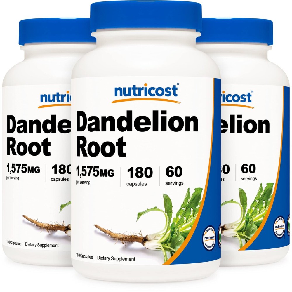 Nutricost Dandelion Root 525mg, 180 Capsules (3 Bottles) - 1575mg Serving, Non-GMO, Gluten Free