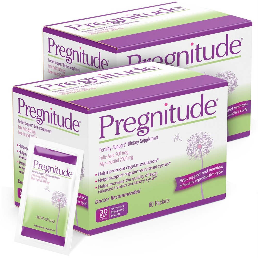 Pregnitude Reproductive Fertility Support - Helps Promote Regular Ovulation - Menstrual Cycles, and Increase Quality of Eggs - 60 Day Supply 120 Packets