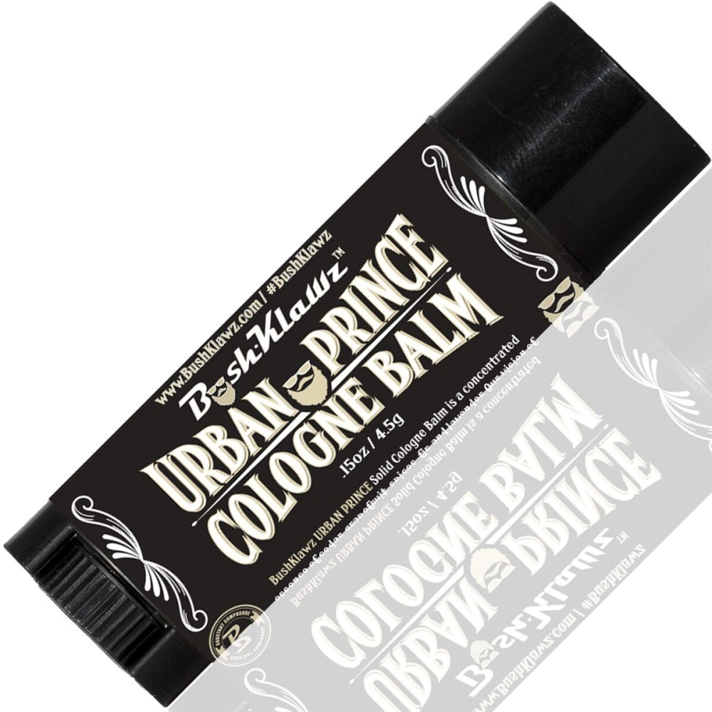 BushKlawz Urban Prince Travel Solid Cologne Balm - Refreshing Modern Urban Gentlemans Manly Scent Alcohol Free Travel Size Pocket Cologne Stick Best Fragrance Gift for Men
