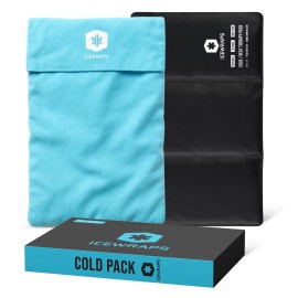 ICEWRAPS 10 x 14 Reusable Ice Pack with Soft Fabric Cover, Flexible Cold Therapy Clay Pack for Knee & Back Swelling, Injury & Chronic Pain Relief - FSA-HSA Eligible