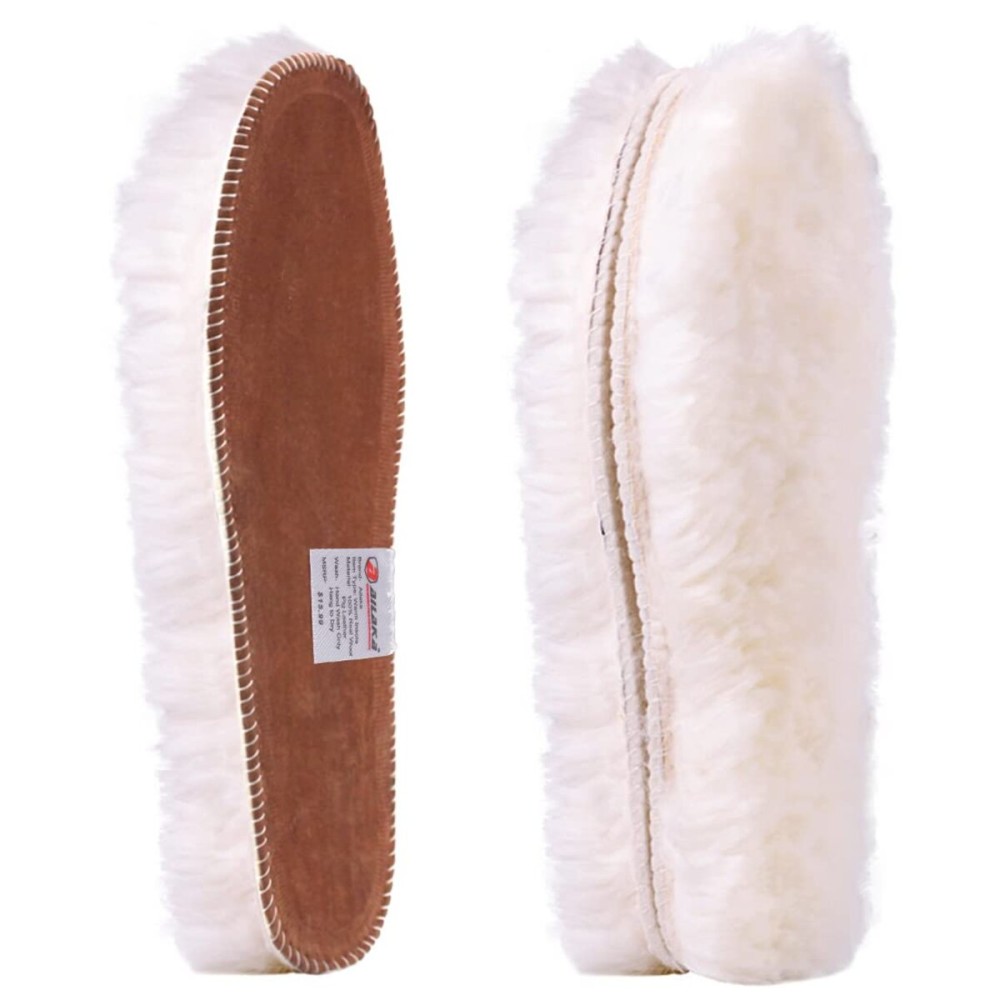 Ailaka Womens Sheepskin Insoles, Thick Warm Wool Insoles Fluffy Fleece replacement for Shoes Boots Slippers