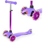 Best Choice Products Kids Mini Kick Scooter Toy w/Light-Up Wheels, Height Adjustable T-Bar, Foot Break - Purple