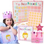Tickle & Main Potty Princess Training Set - Multicolor, 3-Piece Adjustable Set - Magnetic Potty Training Chart with Sticker Rewards - Princess Storybook & Felt Crown