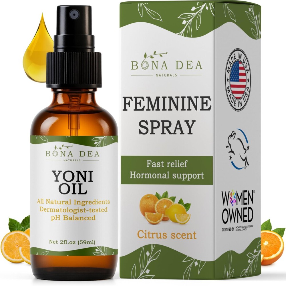 Feminine Spray for Women - All Natural Yoni Oil Deodorant & Moisturizer, Organic Essential Oils, Chemical-Free, Sensitive Vaginal Care | 2 oz Spray