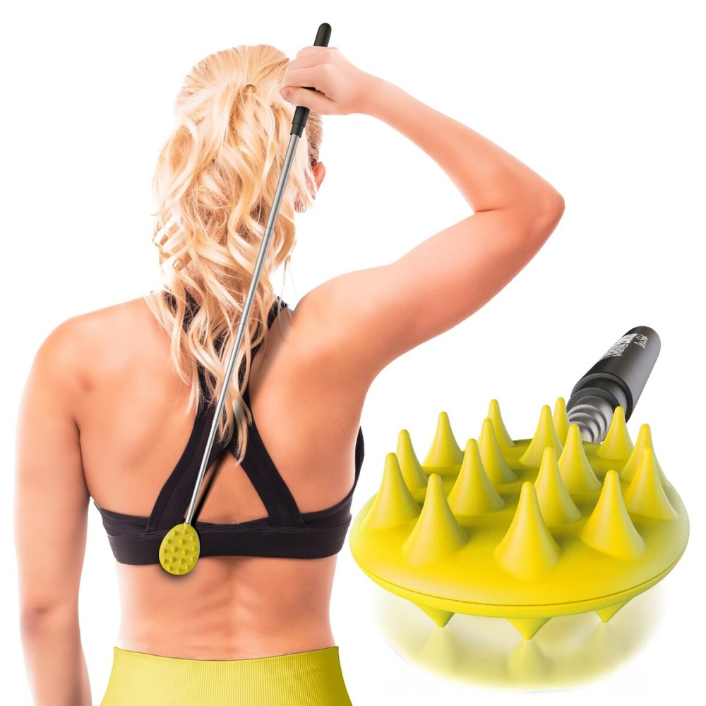 Cactus Scratcher Extendable Telescopic Back Scratcher - Extends 25 Long Double Sided Retractable Scratching Tool for Hand, Neck, Head, and Body - Universal Gift for Family, Pets, and Friends, Yellow