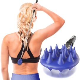 Cactus Scratcher Extendable Telescopic Back Scratcher - Extends 25 Long Double Sided Retractable Scratching Tool for Hand, Neck, Head, and Body - Universal Gift for Family, Pets, and Friends, Blue