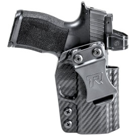 Rounded IWB Holster Fits: Glock 17 19 19X 26 31 32 33 34 45 (G1-5) Holster - RH - Carbon Fiber Black Kydex - Concealment Express - American Made