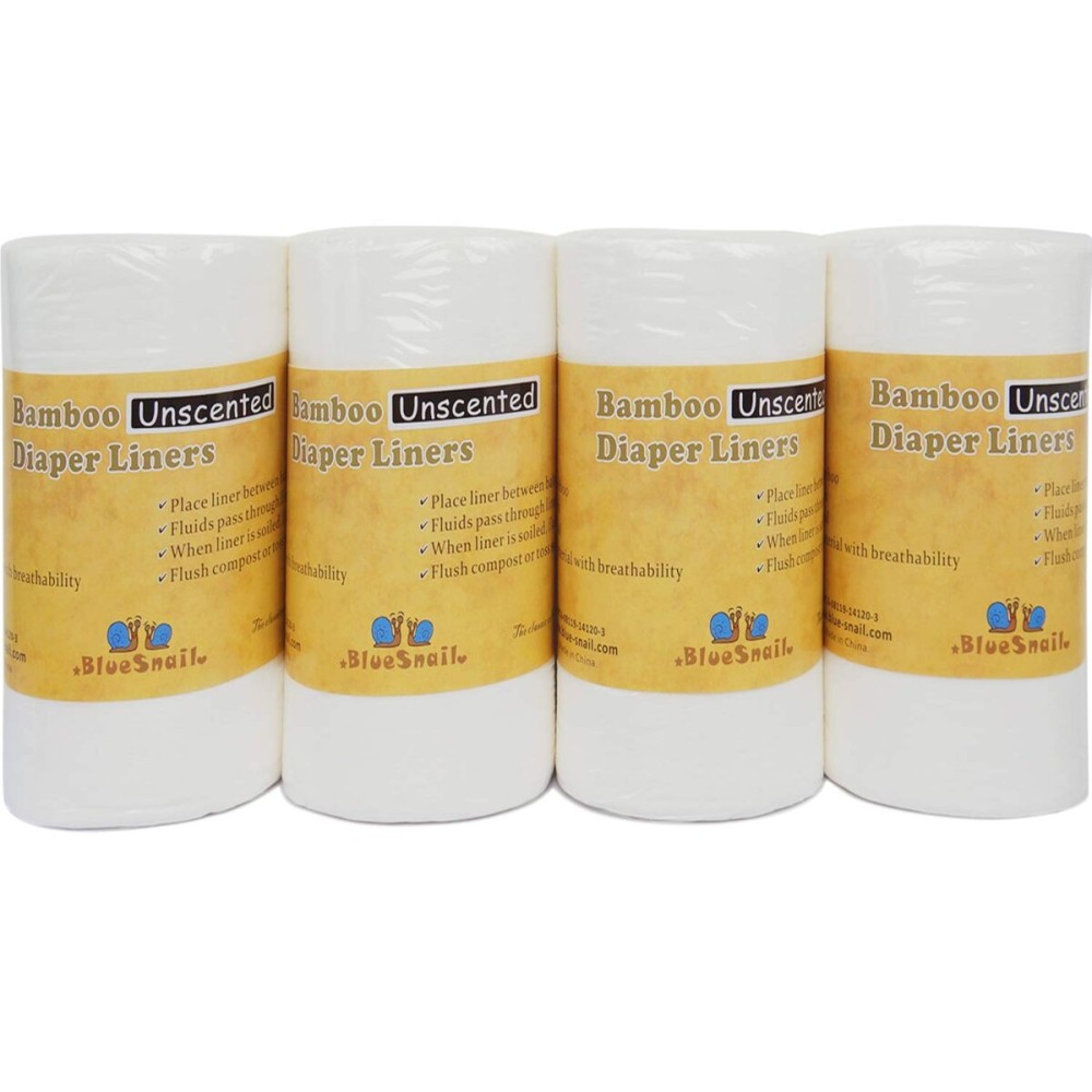 Rayon Unscent Diaper Liners- Fragance Free and Chlorine Free(4PK) 400 Count by BlueSnailWhite