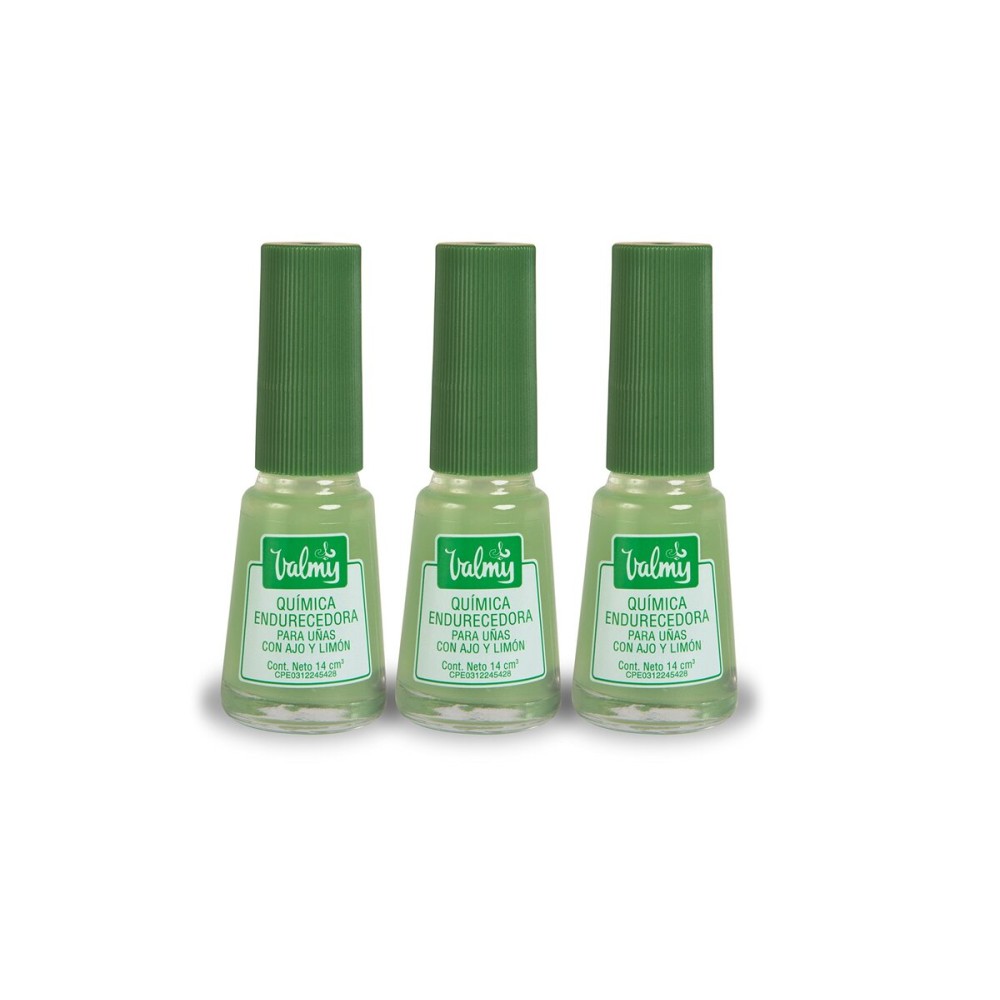Valmy 2in1 Nail Hardener Garlic Nail Polish & Lemon Nail Whitener Base Coat Nail Polish for Yellow Toenail, Endurecedor de Uas, 0.47 Ounce, Pack of 3