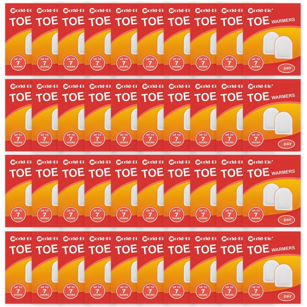 Toe Warmers with Adhesive, Disposable Heating Patch Long Lasting Safe Natural Odorless Air Activated Warmers Up to 7 Hours, Instant Hot Hand Foot Toe Warmers 40 Pairs