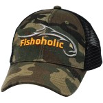 Fishoholic Snapback Baseball Fishing Hat - Mesh Trucker Fishing Gift for Dad Father