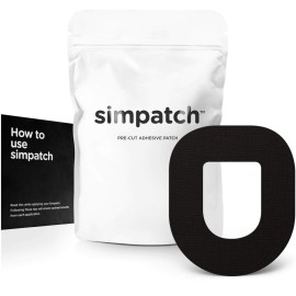 SIMPATCH Adhesive Patch for OmniPod - Pack of 25 - Multiple Colors Available (Black)